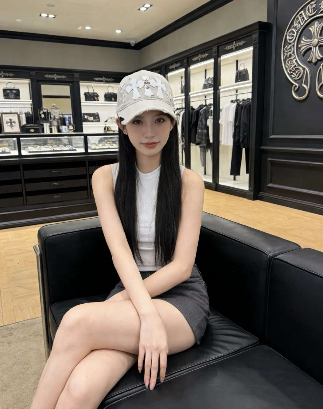 Crow heart distressed spring and summer baseball cap